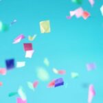 confetti on a blue background