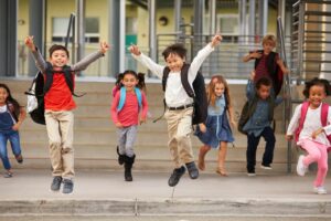 children celebrating